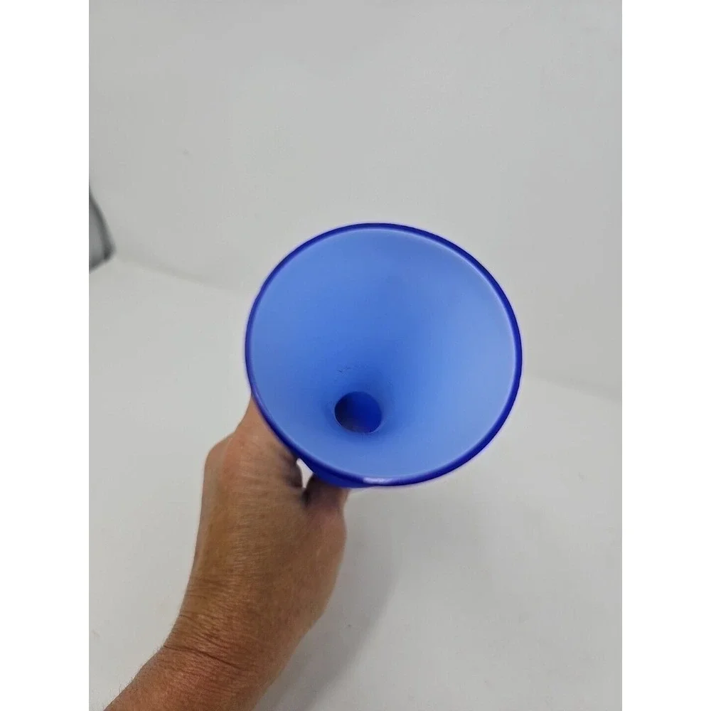 Cobalt Blue Glass Bud Flower Vase with Clear Stem Elegant Home Decor Centerpiece